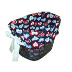 Vložka do košíka modro-červená so srdiečkami