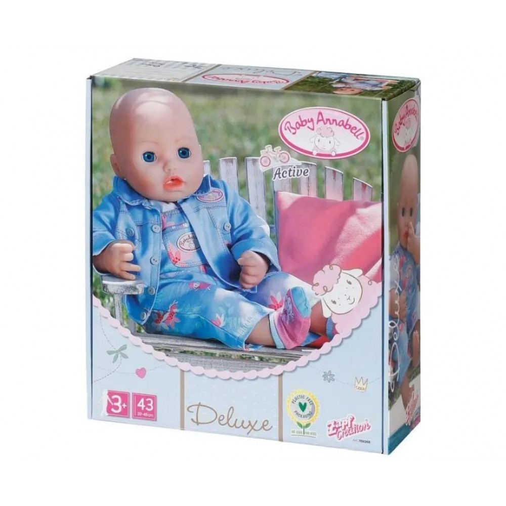 Baby Annabell Deluxe Outfit Di Primavera 43 Cm - Per Bambini Dai 3 Anni In Su - Facile Da Usare Per Mani Piccole - Include Gonna Di Jeans, Maglietta