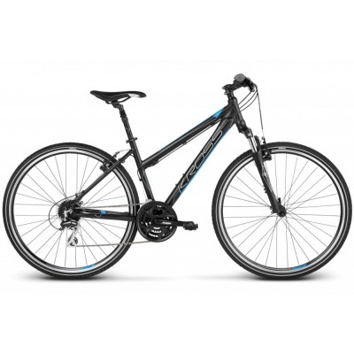 Krossový Bicykel 28 Kross Evado 3.0 Dámsky M Čierno-modrý matný