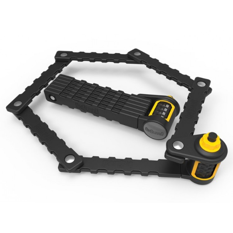 Zámok na bicykel - ONGUARD Link Plate Lock K9 COMBO FOLDING 8116C - 69cm KÓD