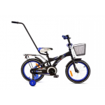 Detský bicykel 16 Mexller BMX Čierno-modrý matný + košík