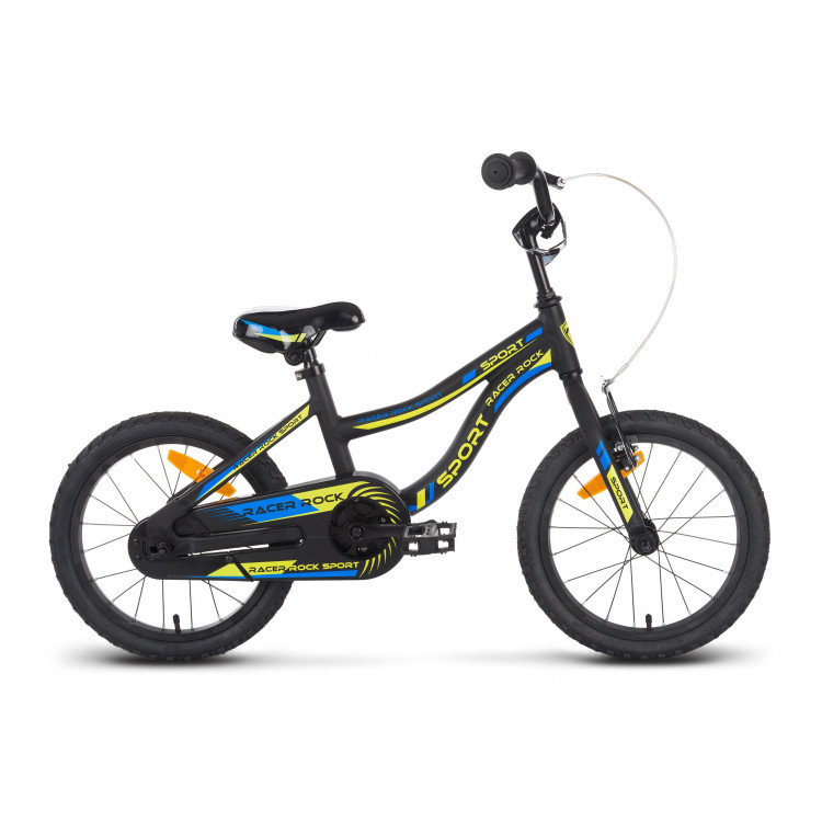 Detský bicykel 16 Rock Racer Sport Hliníkový Čierno-modro-žltý