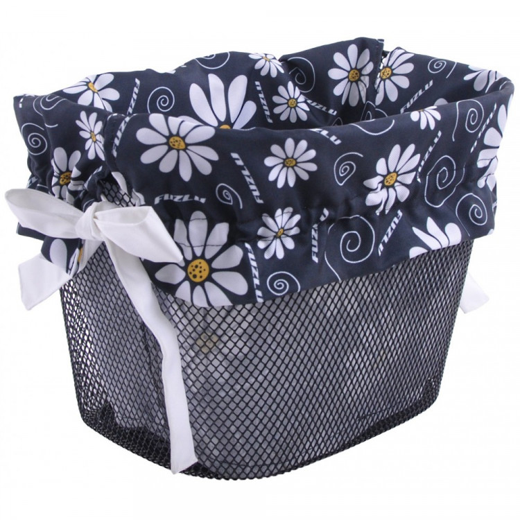 Vložka do košíka čierna s margarétkami