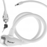 Zámok na bicykel - TonyON TY4505 12x650mm Biely Špirálový Uzáver