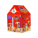Zábavný hasičský stan pre deti 123 cm x 82 cm Červený