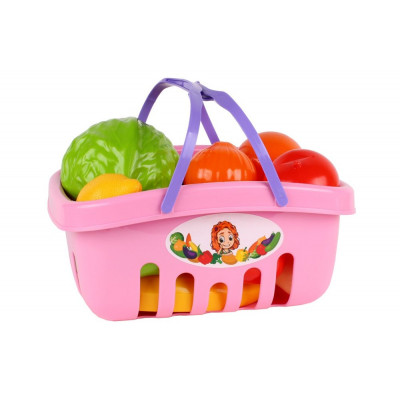 Súprava ružového nákupného košíka s potravinami - 5354