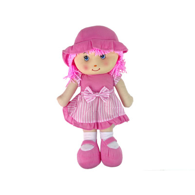 Handrová bábika v ružových šatách 50 cm