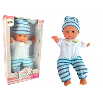 Bábika v modrom pyžamku 30 cm