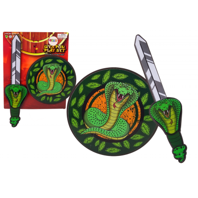 Súprava pre rytiera – štít a meč s motívom hada