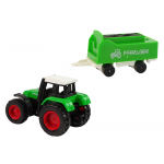 Zelený traktor s vlečkou + Farma s koňom 1:64