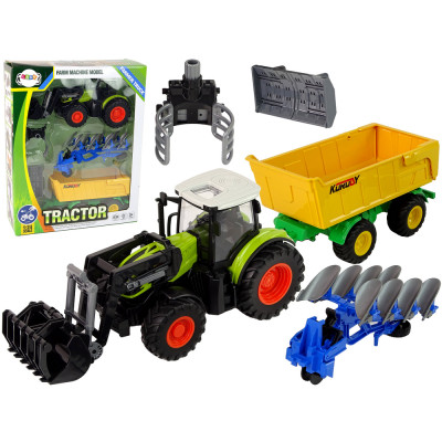 Traktor s vlečkou a doplnkami