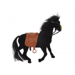Figúrka čierneho koníka s hnedým sedlom