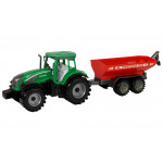 Zelený traktor s červenou vlečkou – trecí pohon