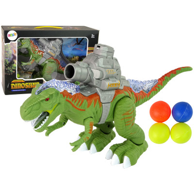Dinosaurus s katapultom a guličkami - zelený