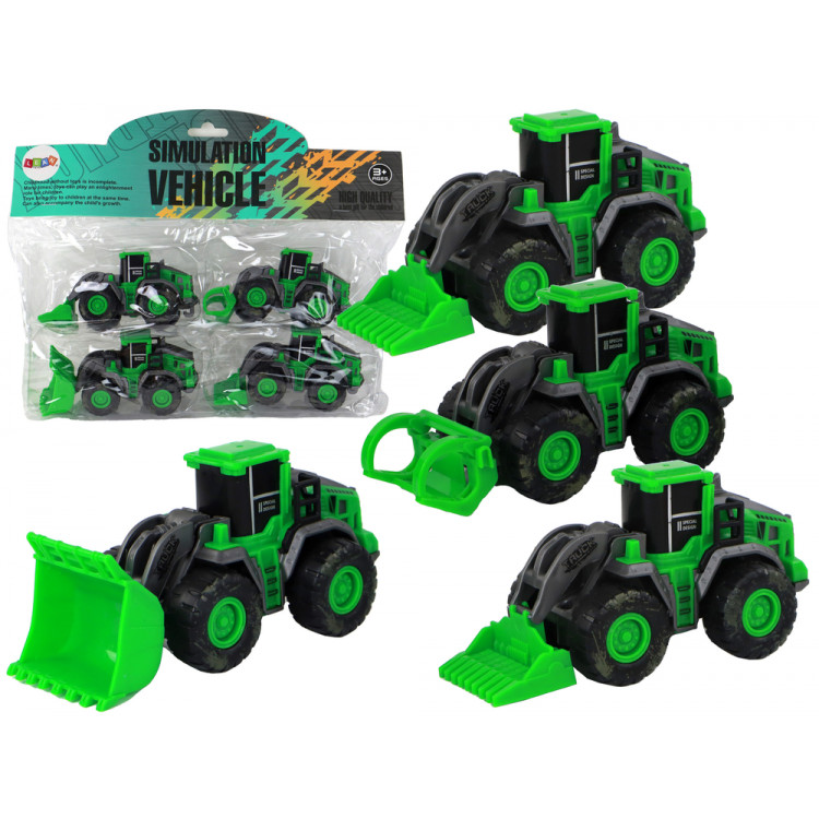 Súprava zelených traktorov – 4ks.