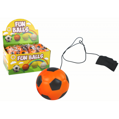 Futbalová lopta na gumičke – oranžová 6cm