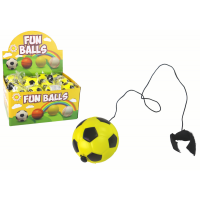 Futbalová lopta na gumičke – žltá 6cm