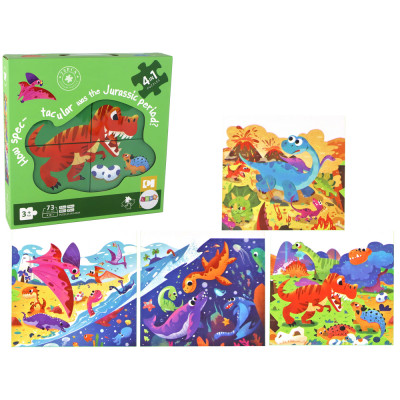 Puzzle svet Dinosaurov 4v1 – 73 ks.