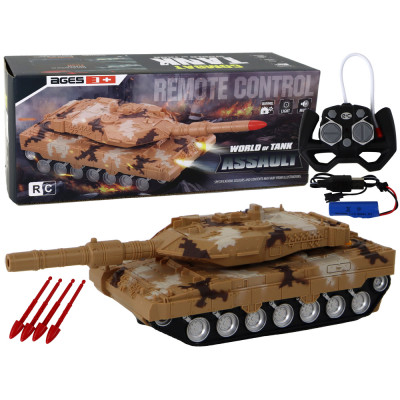 RC tank 27 MHz, diaľkovo ovládaný – žltý