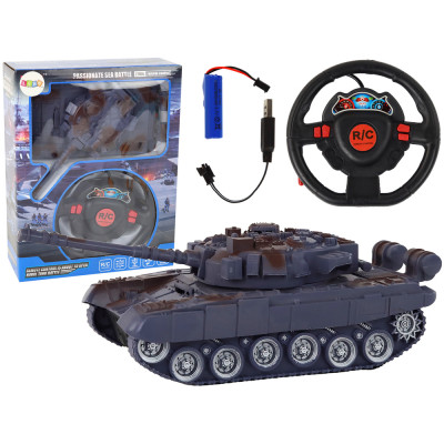 Tmavo-modrý R/C Tank – 27MHz 1:18