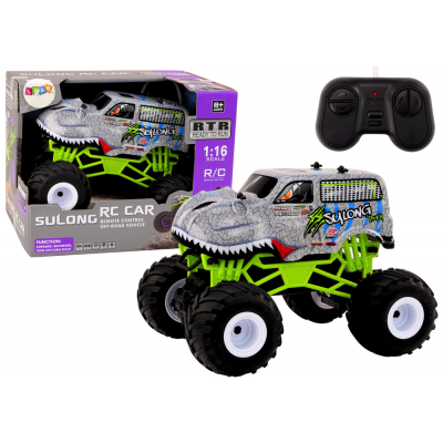 RC Auto Off-Road 1:16 - sivý dinosaurus