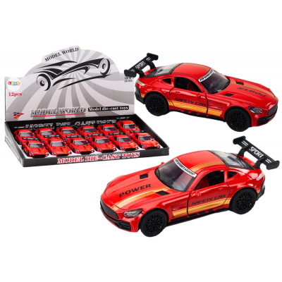 Športové auto 1:32, kovové - červená