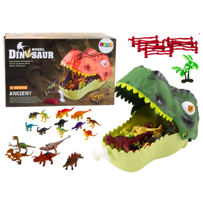 Sada figúrok dinosaurov v hlave dinosaura - 45 kusov