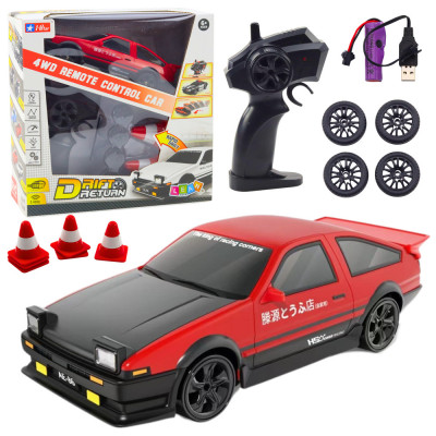 RC Driftovacie auto - červená, čierna kapota