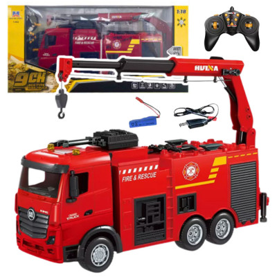 RC Hasičské auto so žeriavom 1:18 Huina, diaľkové ovládanie