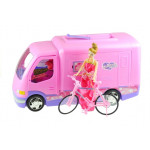 Ružový karavan s bábikou