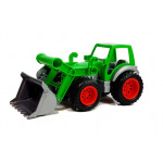 Traktor so zeleným prívesom