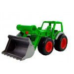Traktor so zeleným prívesom