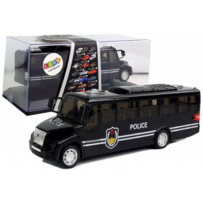 Policajný autobus so zvukovými efektami čierny