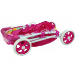 Kočík pre bábiky Ružový s farebným šiltom 66 cm
