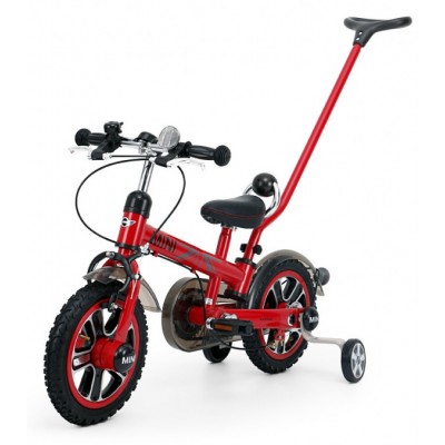 Detský bicykel 12" Rastar Mini s rúčkou - červený
