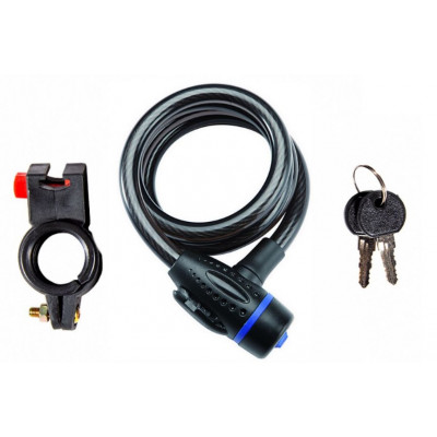Zámok na bicykel – Zámok Otočný 12x1200 Čierno-Modrý + Kľučka