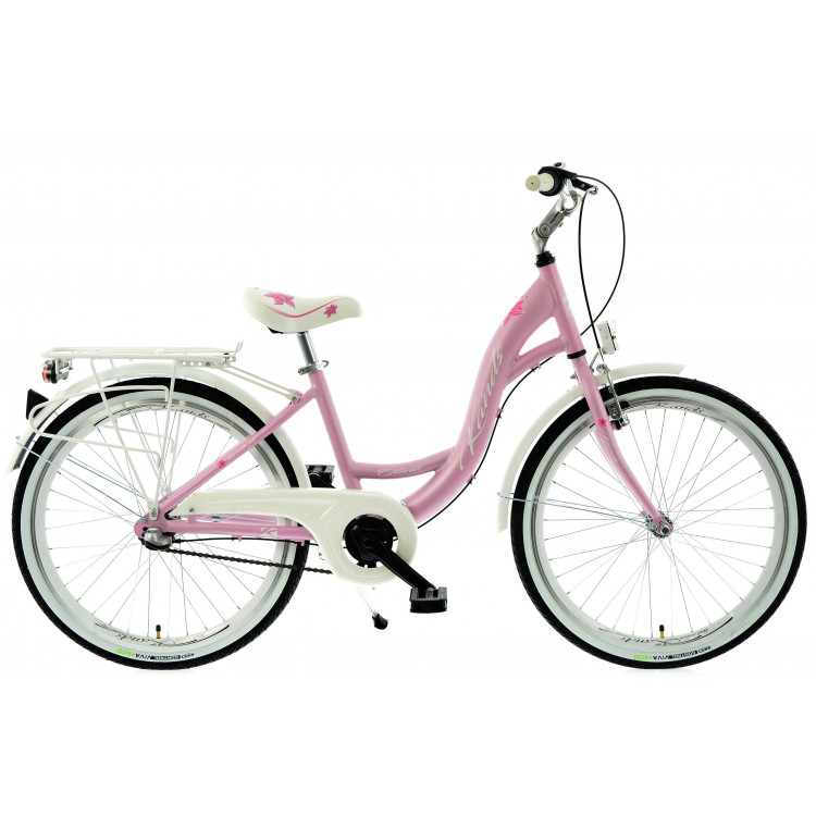 Detský bicykel 24 Kands Olivia Alum. NEXUS 3-prevodový Ružovo-biely (matný)