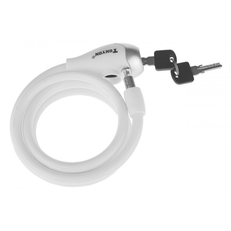 Zámok na bicykel – Špirálový TonyOn TY560 10x1200mm Biely