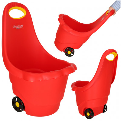 Detský plastový vozík - červený