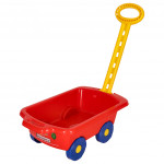 Plastový vozík s rukoväťou - červený