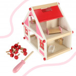 Drevený domček pre bábiky Montessori – 36cm