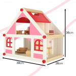 Drevený domček pre bábiky Montessori – 36cm