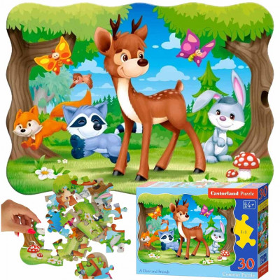 CASTORLAND Puzzle 30 dielikov Jeleň a priatelia - Lesné zvieratá 4+