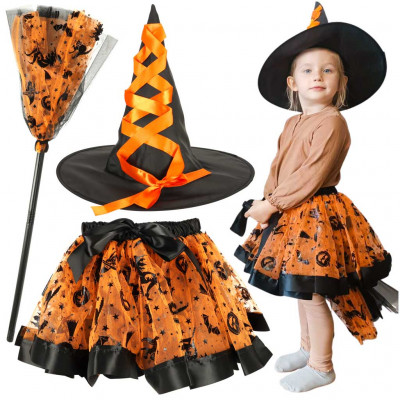 Detský kostým Čarodejnica – oranžová