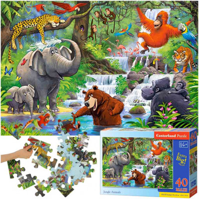 Puzzle 40 dielikov – zvieratá v džungli
