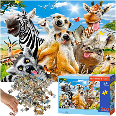 CASTORLAND Puzzle 260el. Africké selfie - Africké zvieratá