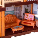 Plastový domček pre bábiky – s červenou strechou a osvetlením
