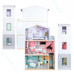 Drevený domček pre bábiky – 117cm pastelový