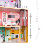 Drevený domček pre bábiky – 117cm pastelový
