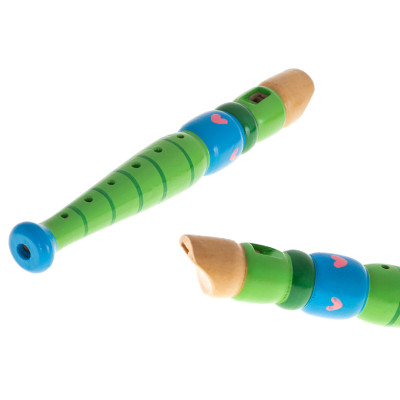 Detská drevená flauta - zelená